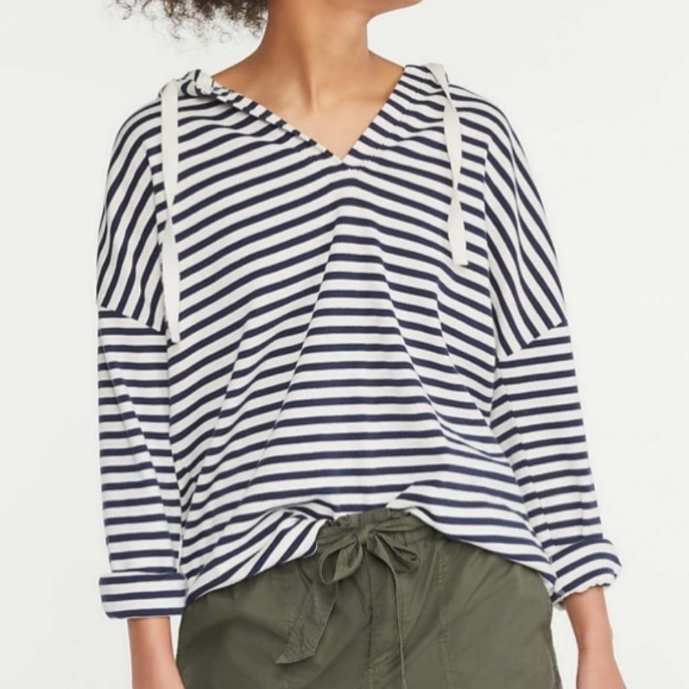 The Loft Lou and Grey Size XS Navy Striped Hoodie